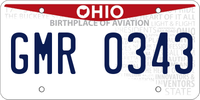 OH license plate GMR0343