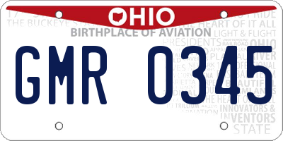 OH license plate GMR0345