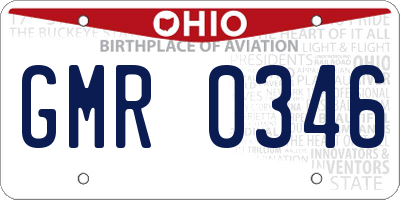 OH license plate GMR0346
