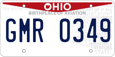 OH license plate GMR0349