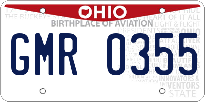 OH license plate GMR0355
