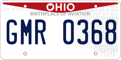 OH license plate GMR0368