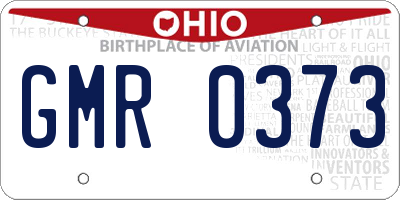 OH license plate GMR0373