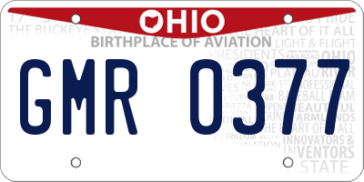OH license plate GMR0377