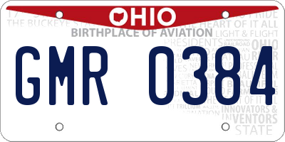 OH license plate GMR0384