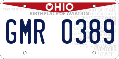 OH license plate GMR0389