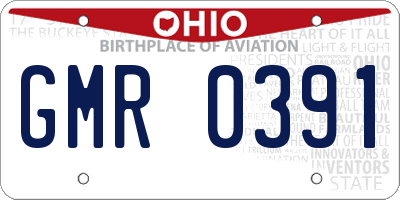 OH license plate GMR0391