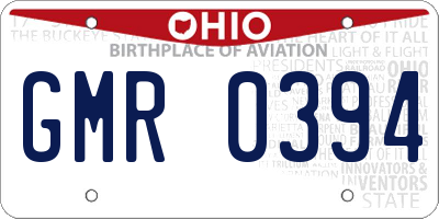 OH license plate GMR0394