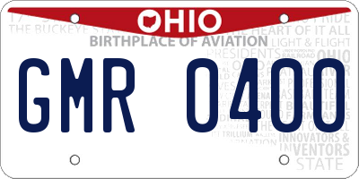 OH license plate GMR0400