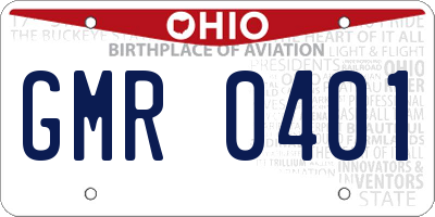 OH license plate GMR0401