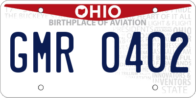 OH license plate GMR0402