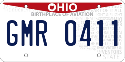 OH license plate GMR0411