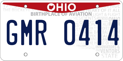 OH license plate GMR0414
