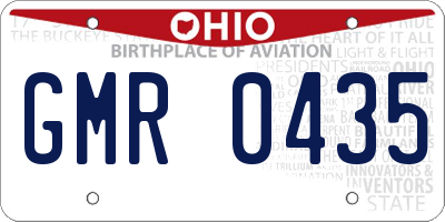 OH license plate GMR0435