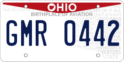 OH license plate GMR0442