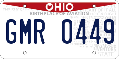 OH license plate GMR0449
