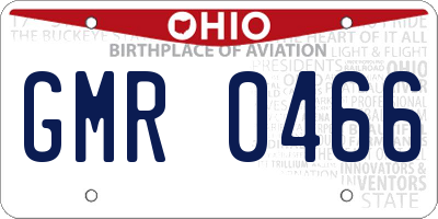 OH license plate GMR0466