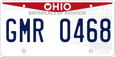 OH license plate GMR0468