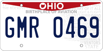 OH license plate GMR0469