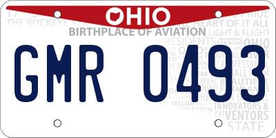 OH license plate GMR0493