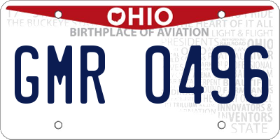 OH license plate GMR0496