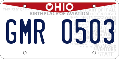OH license plate GMR0503