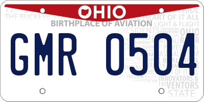 OH license plate GMR0504