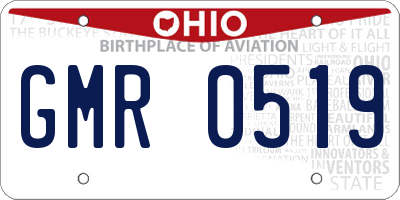 OH license plate GMR0519