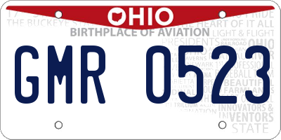 OH license plate GMR0523