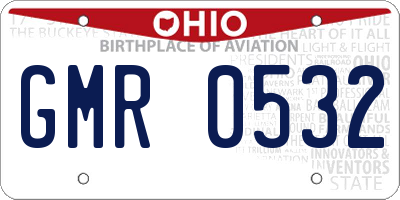 OH license plate GMR0532