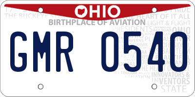 OH license plate GMR0540