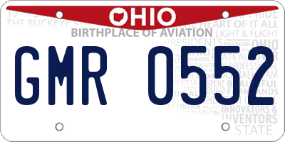 OH license plate GMR0552