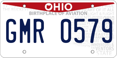 OH license plate GMR0579