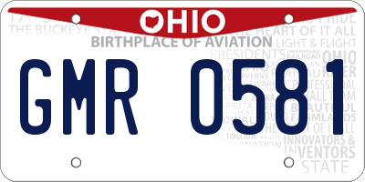 OH license plate GMR0581
