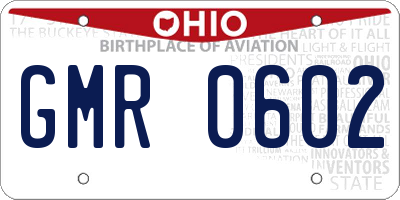 OH license plate GMR0602