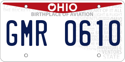 OH license plate GMR0610
