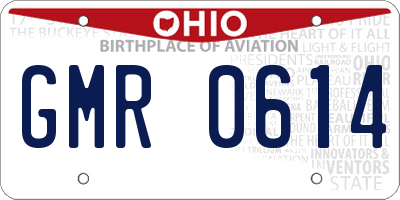 OH license plate GMR0614