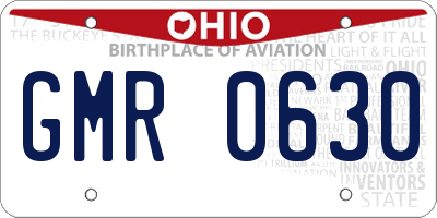 OH license plate GMR0630