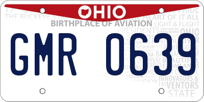 OH license plate GMR0639