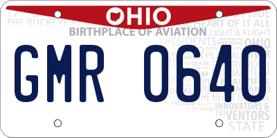 OH license plate GMR0640