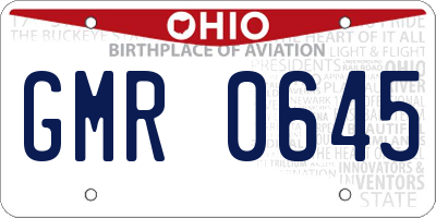 OH license plate GMR0645