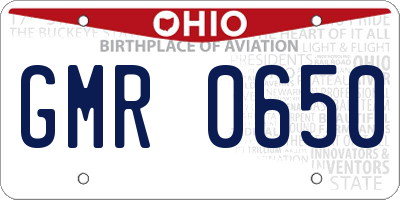OH license plate GMR0650