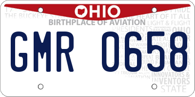 OH license plate GMR0658