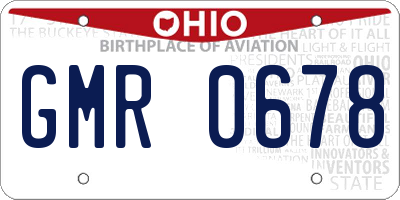 OH license plate GMR0678