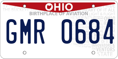 OH license plate GMR0684