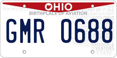 OH license plate GMR0688
