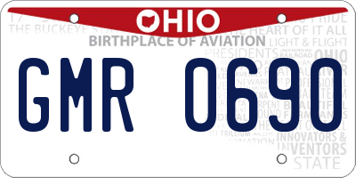 OH license plate GMR0690