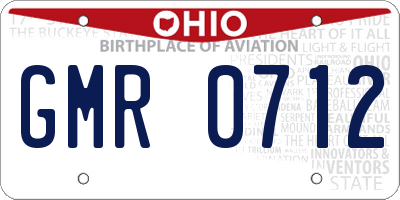 OH license plate GMR0712