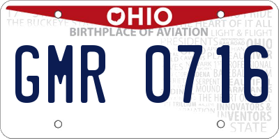 OH license plate GMR0716