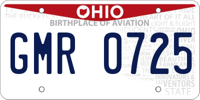 OH license plate GMR0725
